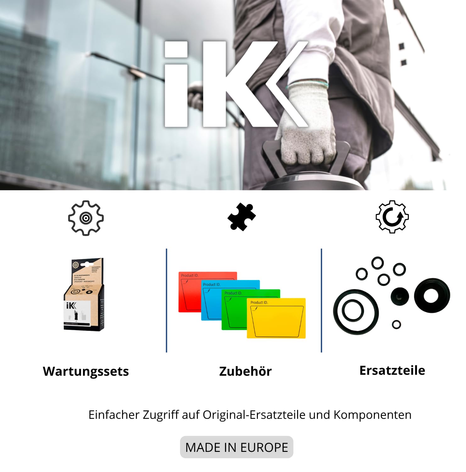 IK Multi Pro 12 Sprühgerät für Säuren 10 l - Besonders robust | Für aggressive Chemikalien - Detailing, Reinigung und Desinfektion - Edelstahlgriff, 1,5 m Schlauch, 47 cm Lanze