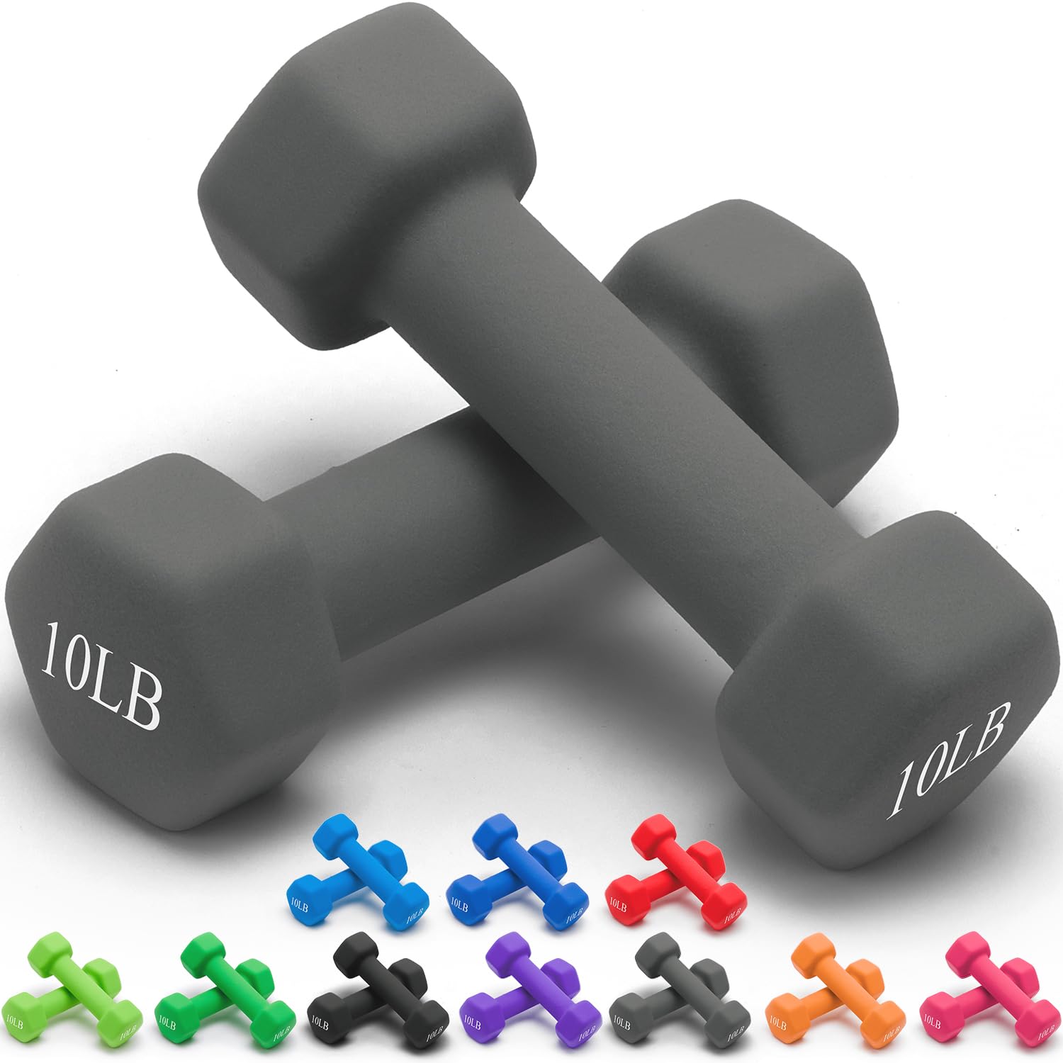 Portzon Dumbbells Neoprene With Non-Slip Grip (Pair)