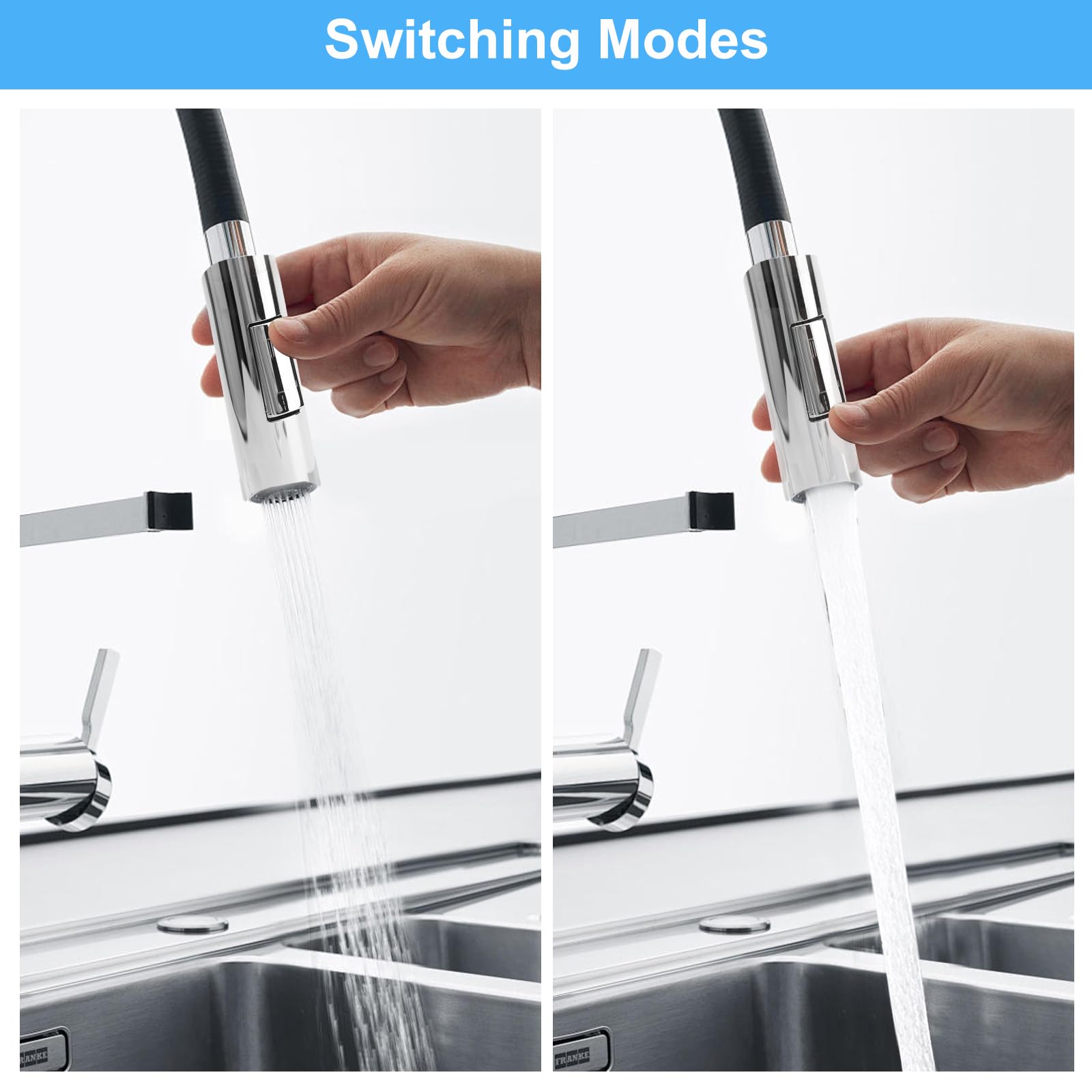 DAWRIS Aireador Grifo Cocina de 360° Giratorio Accesorio para Grifo de Cocina, dDucha de Mano Extraíble, Ahorro de Agua, Accesorio para Baño y Cocina