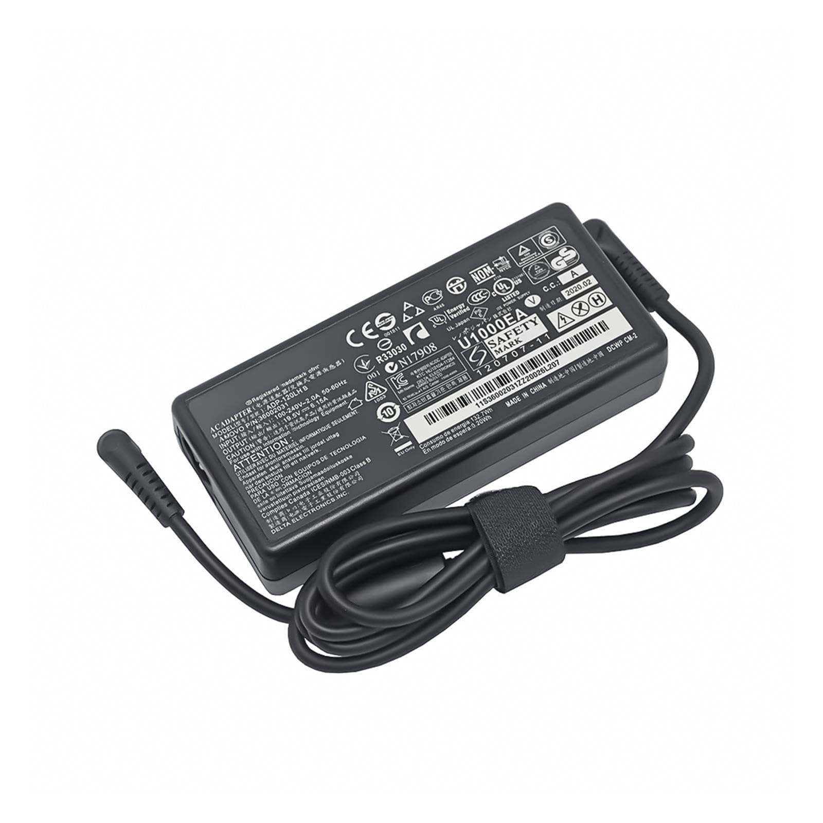 Adaptador De CA De Regazo De 19,5 V, 6,15 A, 120 W, 5,5 X 2,5 Mm, Compatible con Lenovo, Y460, Y400, Y430p, Y410P, Y500, Y510P, Y570, Y530, Y580, Y730, Cargador De Ordenador Portátil(and UK)