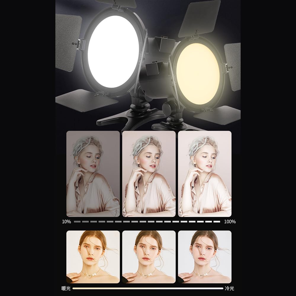 Andoer Luce video a LED RGB, 10 W Luce fotografica 3200 K-5600 K Dimmerabile 5 Effetti di Scena con Porte in Metallo Montaggio a Scarpa Fredda Telecomando, Compatibile con Serie DC/NP