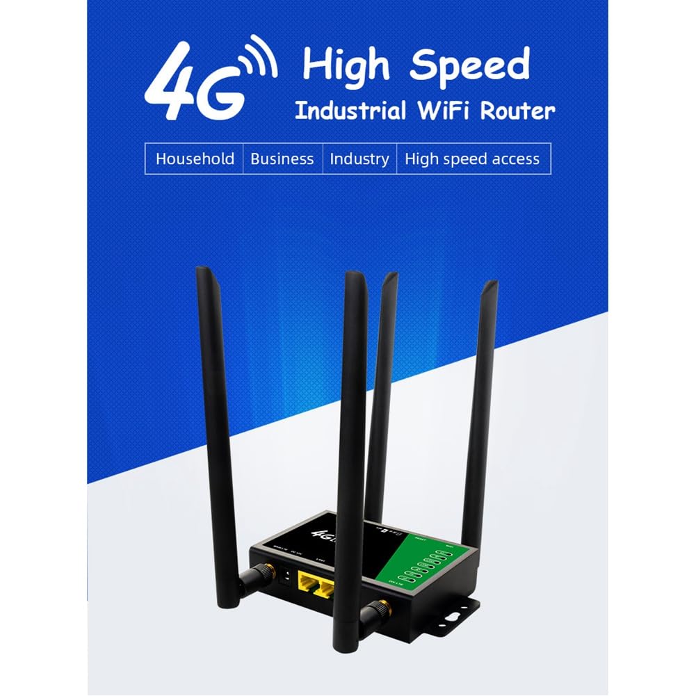 Routeur sans WiFi CPE Industriel 4G, Emplacement pour Carte Sim, Point D'Accès Mobile Portable, Antenne Externe 300Mbps, 32 Utilisateurs, Prise UE