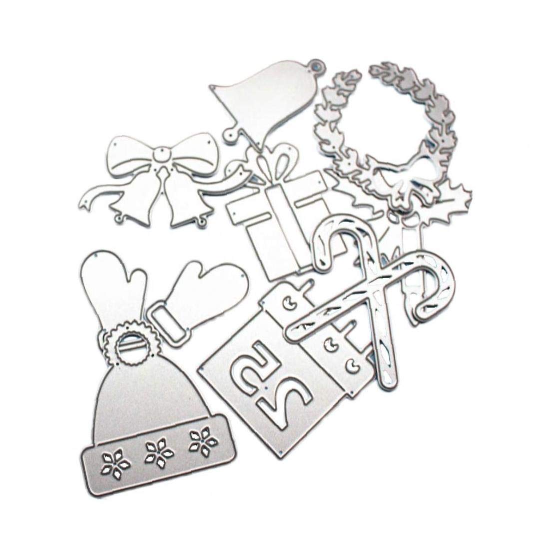 Byfri Silver 1 Set Metal Cutting Die Bell Hat Candle Die Cuts For Card Making And Scrapbooking Diy Stencil