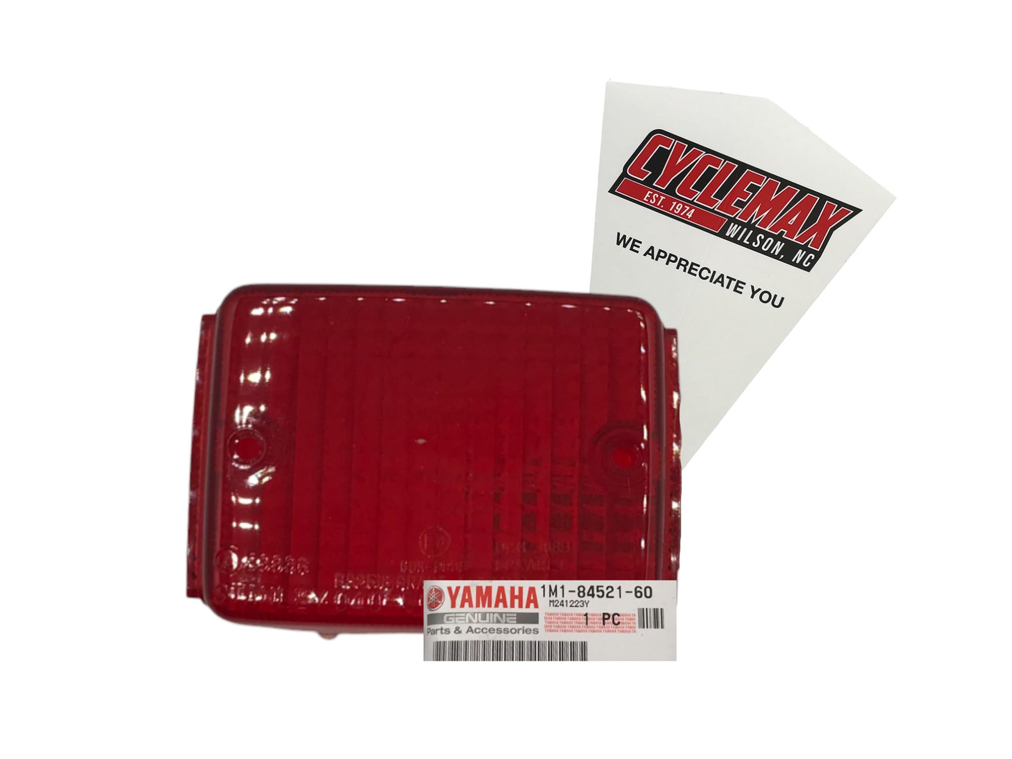 CYCLEMAX One Pack compatible with Yamaha SR500 TW200 XT225 XT350 Taillight Lens 1M1-84521-60-00 Contains One Taillight Lens and a Funnel