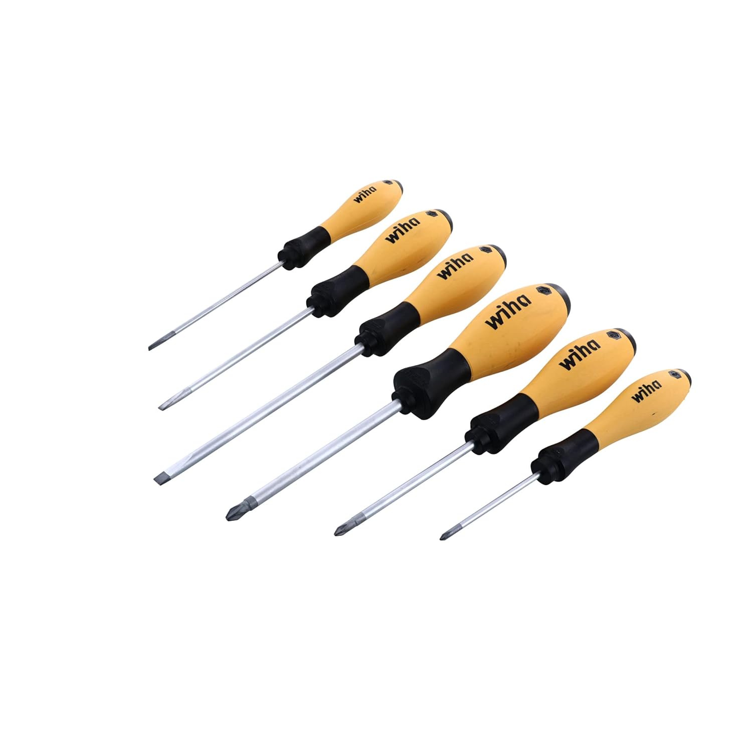 Wiha 30292 6-Piece Slotted and Phillips Screwdriver Set ESD with Soft Finish Grip