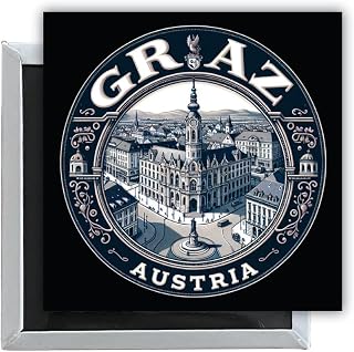 Graz Austria Souvenir Destination 2.5 x 2.5-Inch Fridge Magnet Single