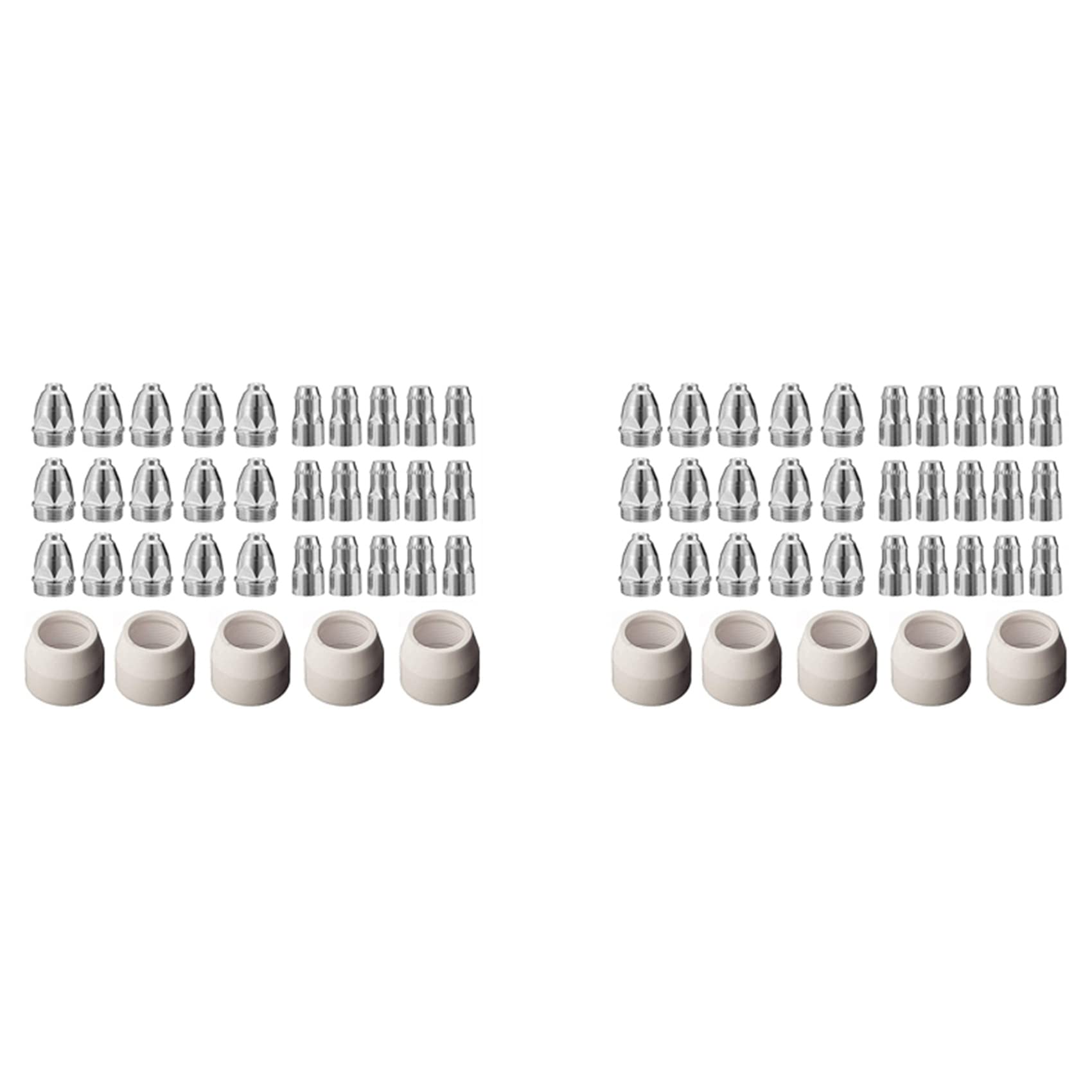 Jnchdghwa P80 Plasma Electrode Tip Nozzle 1.5 100Amp Plasma Cutting Torch Consumables Accessory 70Pcs