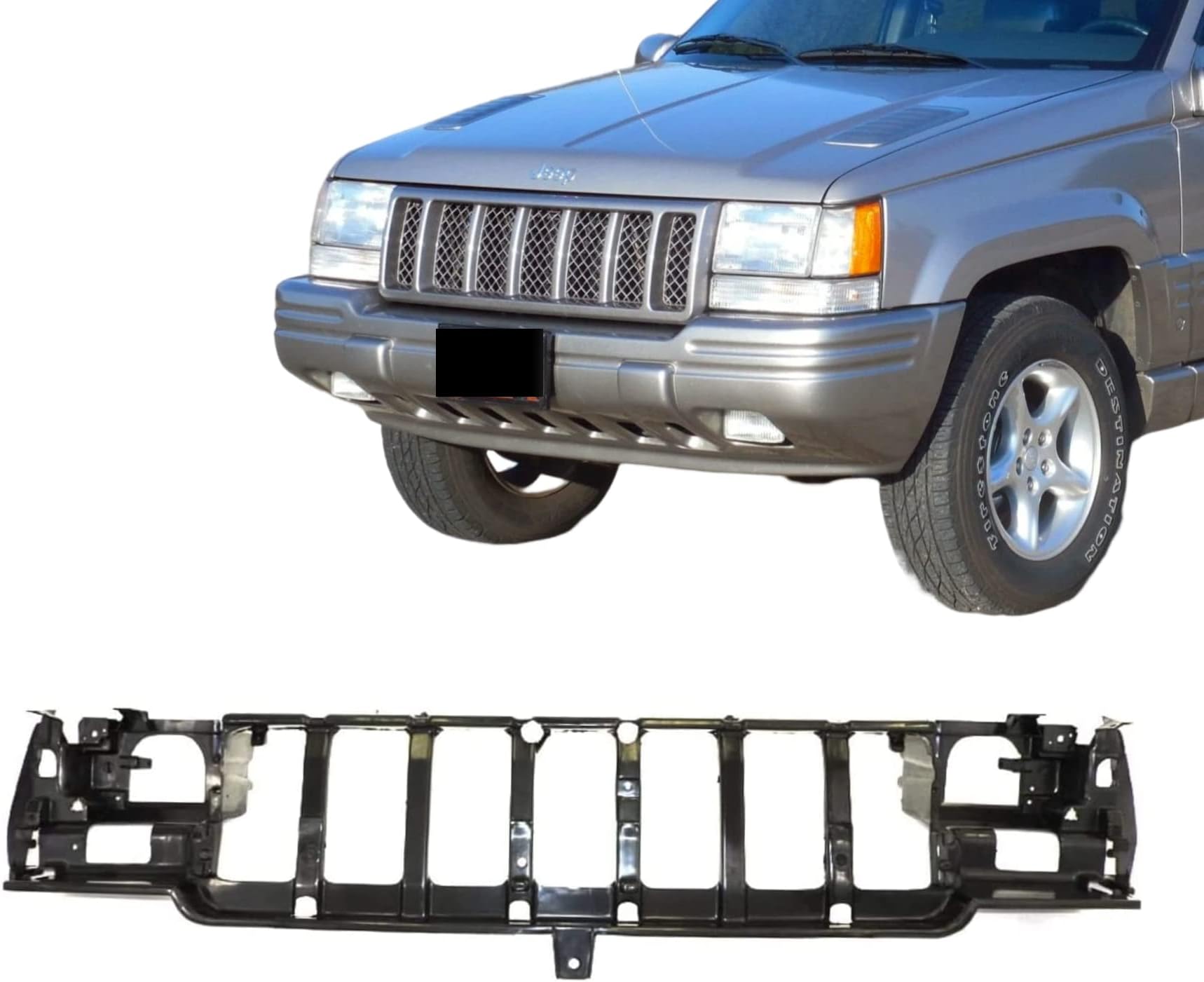 Perfit Liner New Replacement Parts Front Header Panel Compatible With 1996-1998 JEEP Grand Cherokee Fits CH1220114 55054996A0