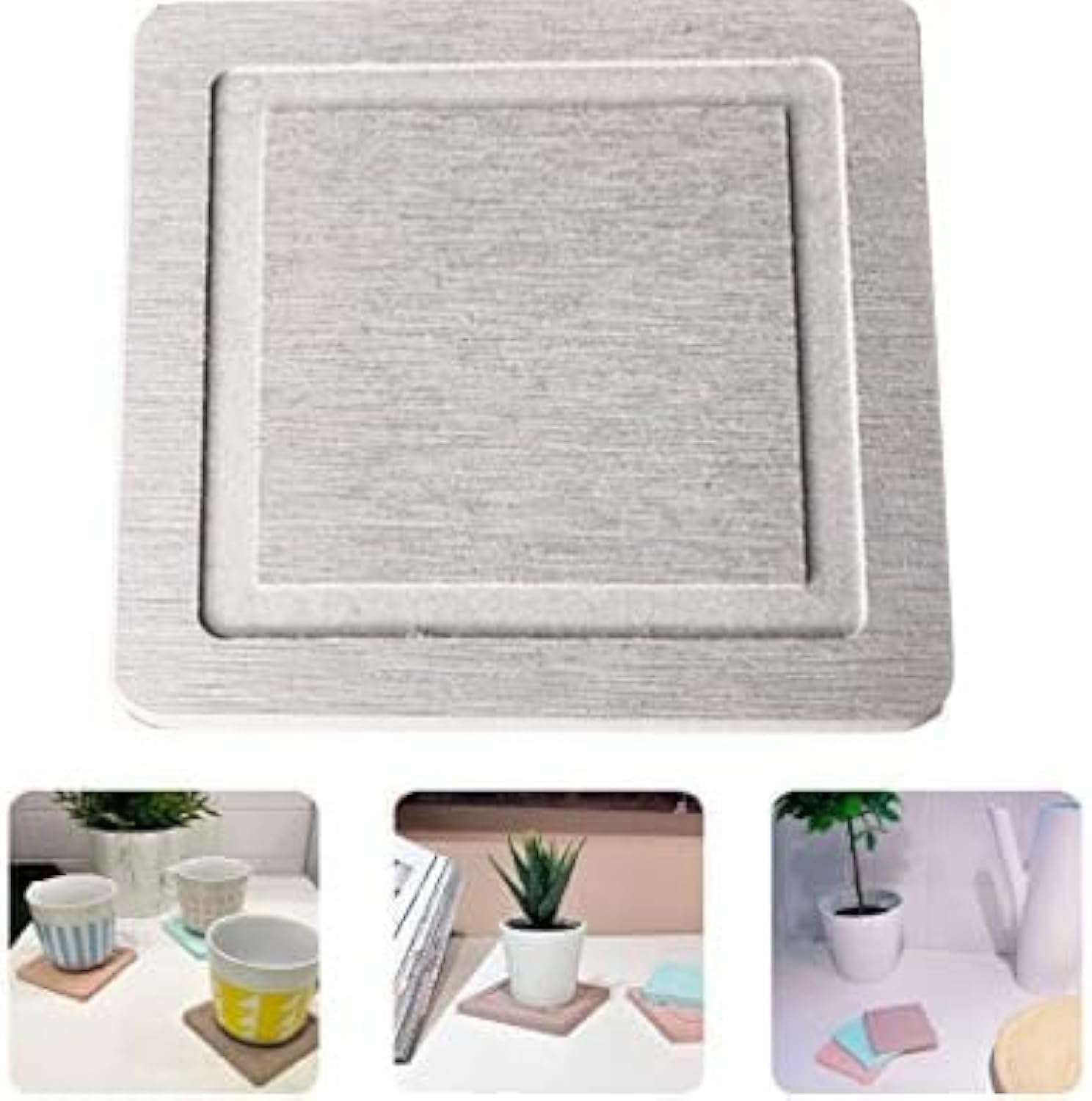 Diatomite Cup Coaster Mat 2 Pack, Coasters for Drinks, Diatomite Cup Holder Mat, Coasters, Fast Water Absorbent Coasters, Self-Dry Diatomaceous Cup Holder, Small Plant Tray (Grey)