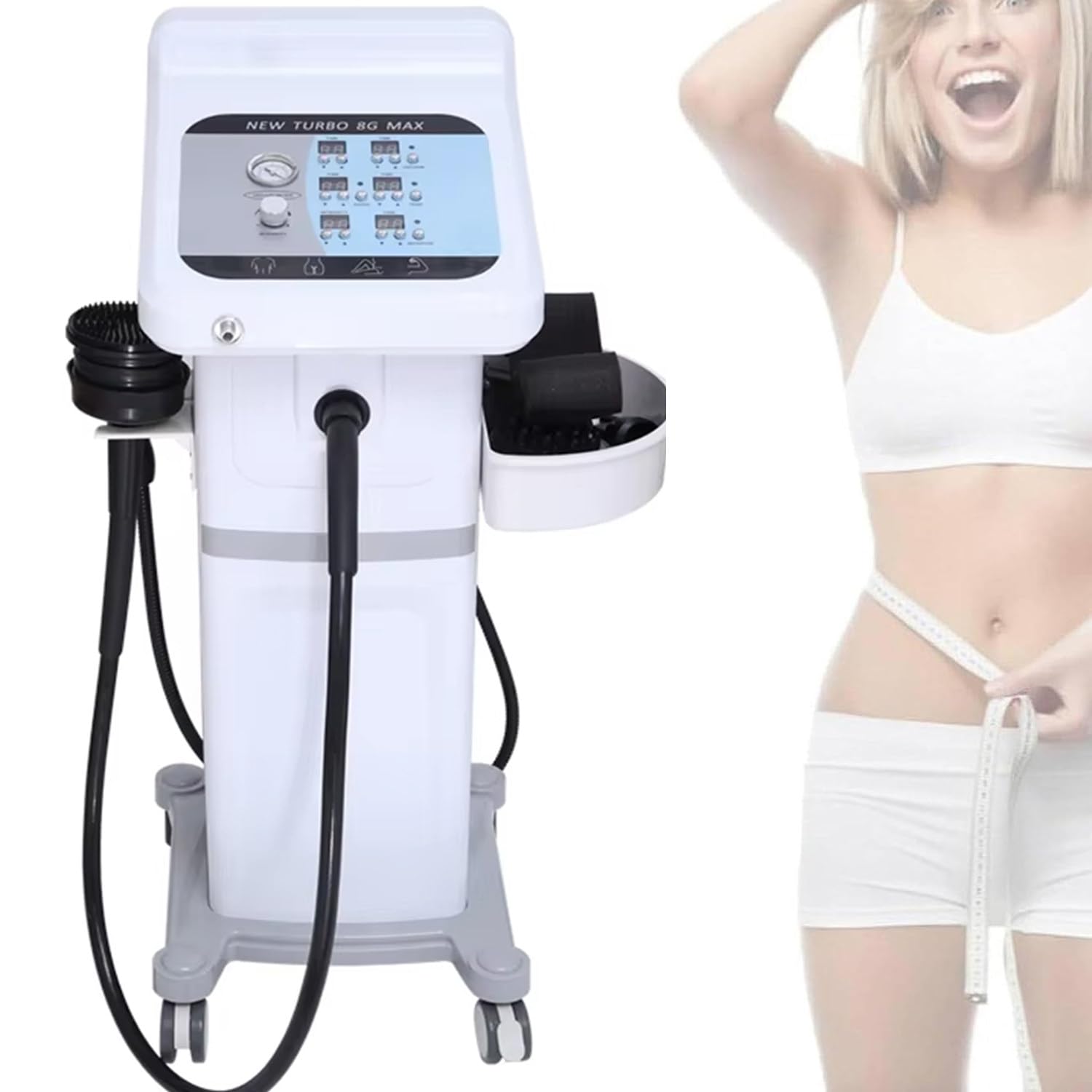 Retrin Multicolor G8 Standing Body Shaping Sculpting Machine Slimming Muscle Vibrating Massage For Cellulite Reduction Fat Removal Weight Loss,With 32 Cups And 8 Interchangeable Heads