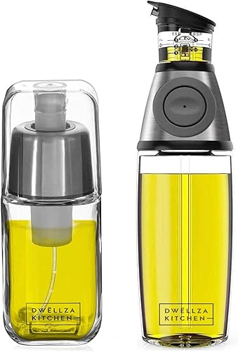 DWËLLZA KITCHEN Olive Oil Dispenser Bottle For Kitchen Set 6 oz Sprayer For Cook