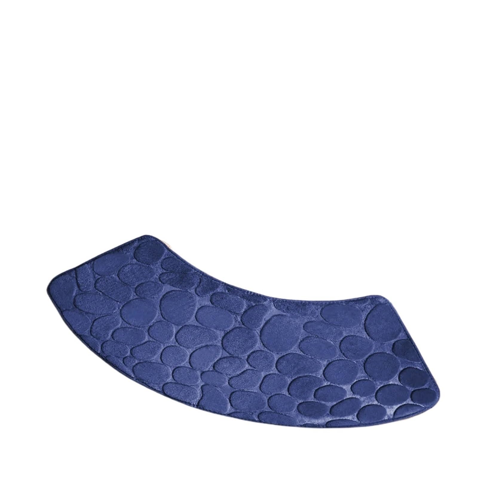 Curved Shower Mat Curved Bathroom Mat Thickened Shower Room Absorbent Door Toilet Non-slip Entrance(Blue)