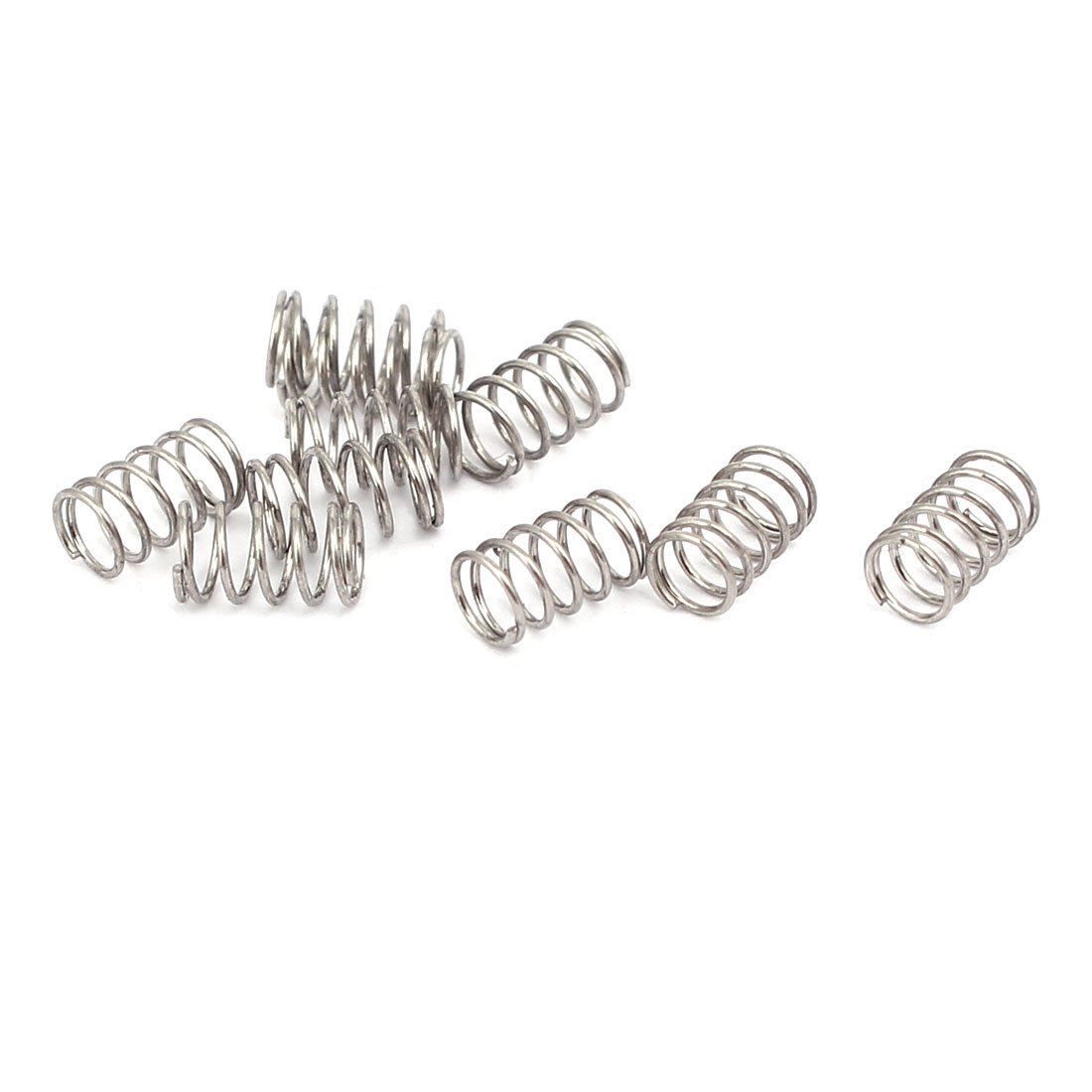 sourcing map Ressort de Compression 0.3mmx3mmx5mm 304 Acier Inoxydable Argenté 10pcs