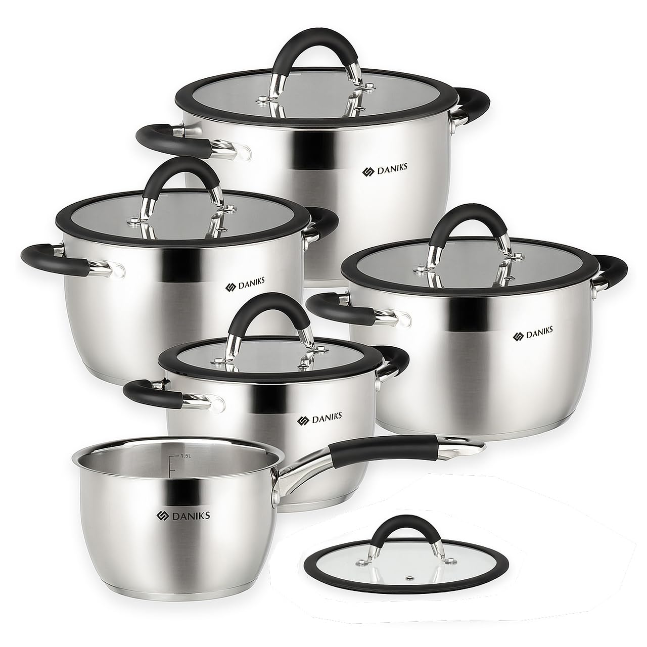Amazon.com: Daniks Orlando 10-Piece Stainless Steel Cookware Set