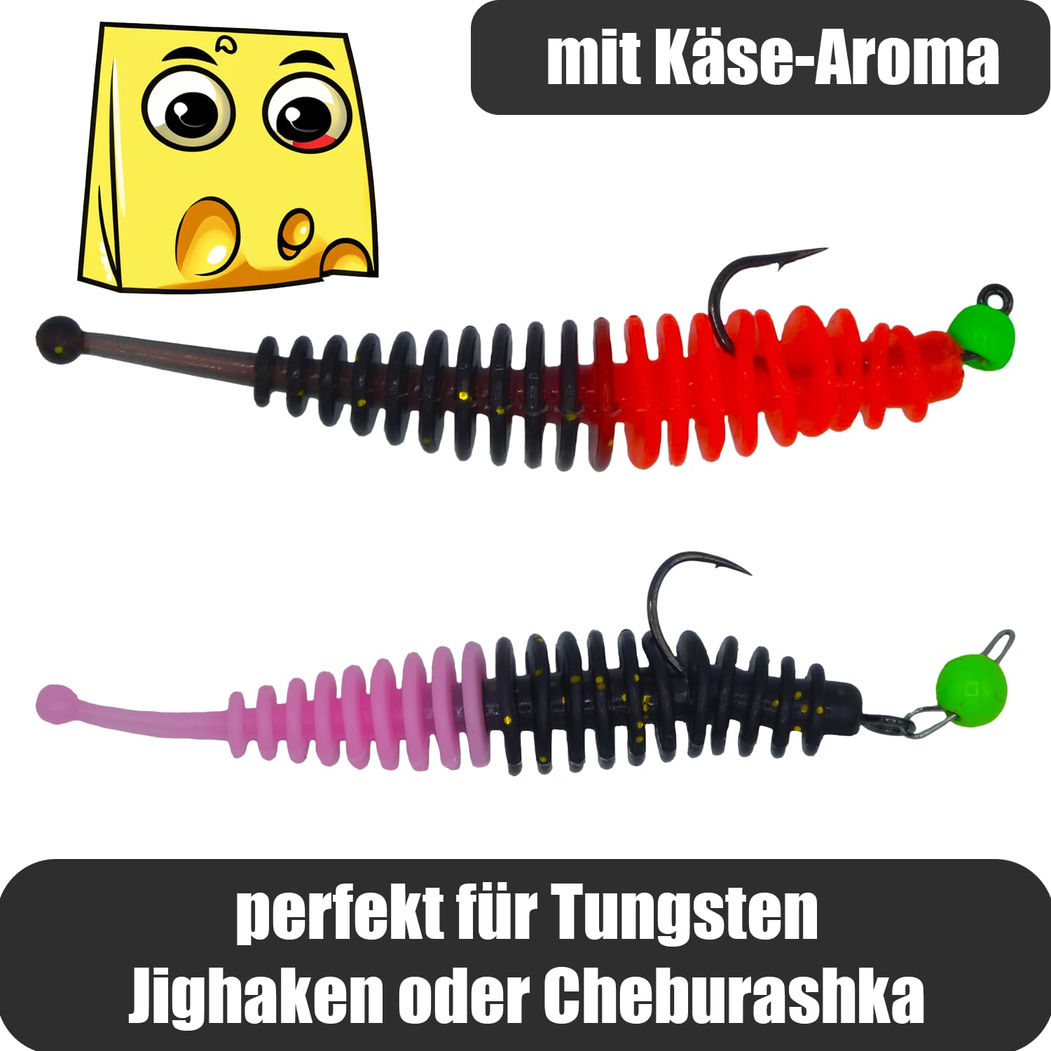 Set Esche In Gomma Per Trota &ndash; 72 Pezzi AKS Fishing, Colori E Modelli Vari (Slay 38mm, Trout Dagger 60mm)