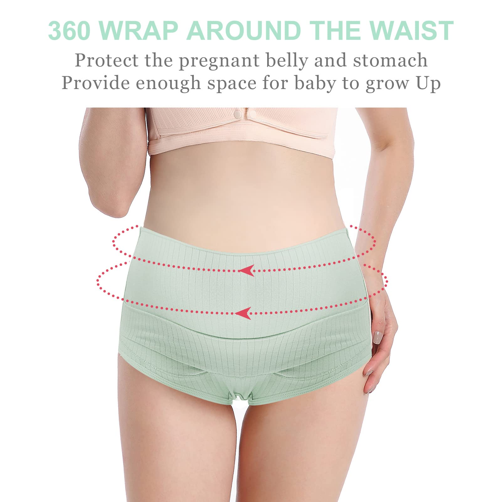 FEOYA - Bragas de maternidad para mujer, de algodón, talla grande, cintura alta, sin costuras, paquete de 3 - Marrón - X-Large