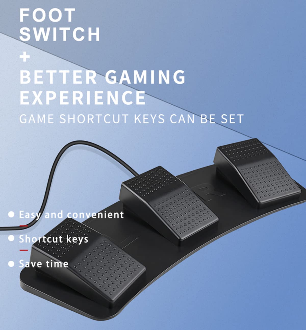 USB-Dreifach-Fußschalter PC-Pedal programmierbar Computer-Tastatur Shortcut individuelle Kombinationstasten EIN-Tasten-Bewegung für Videospiele Büro Gerätesteuerung