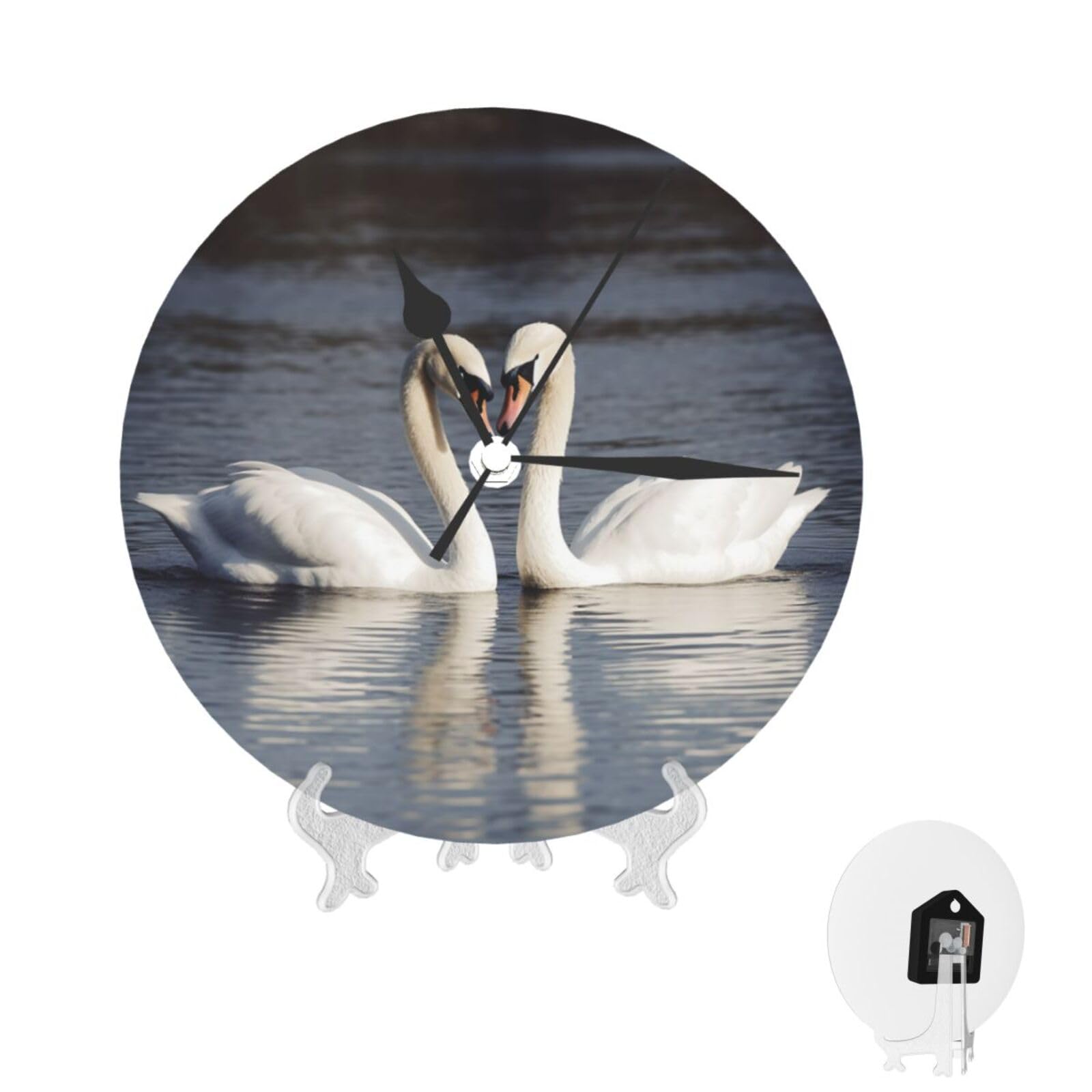 Horloge murale rustique cygne blanc pour créer une ambiance douce et cosy
