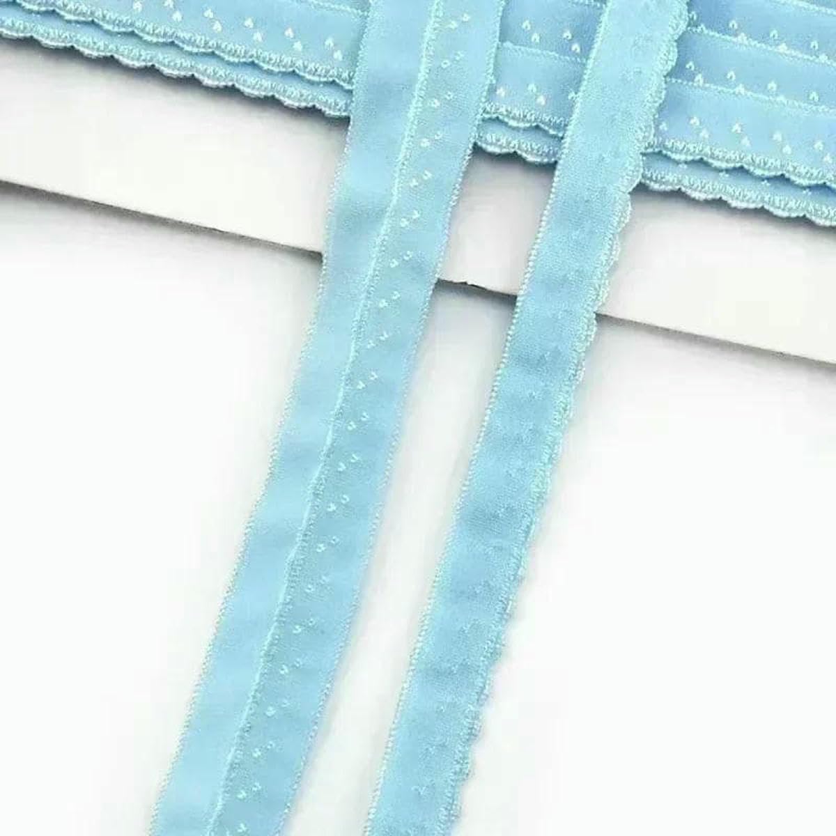 Elastyczna taśma nylonowa, Nylon Elastic Lace Band 11mm For Bra Straps Sewing DIY Multicolor 10-50 meters(SkyBlue 11mm,50Meters)