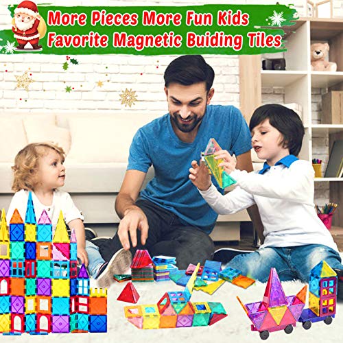 HOMOFY Oversize 3D Building Blocks Magnetic Tiles 100PCS STEM Educational Magnet Toy Set for Kids Inspiration Building Construction Learning Gifts for 3 4 5 6 Year Old Boys Girls