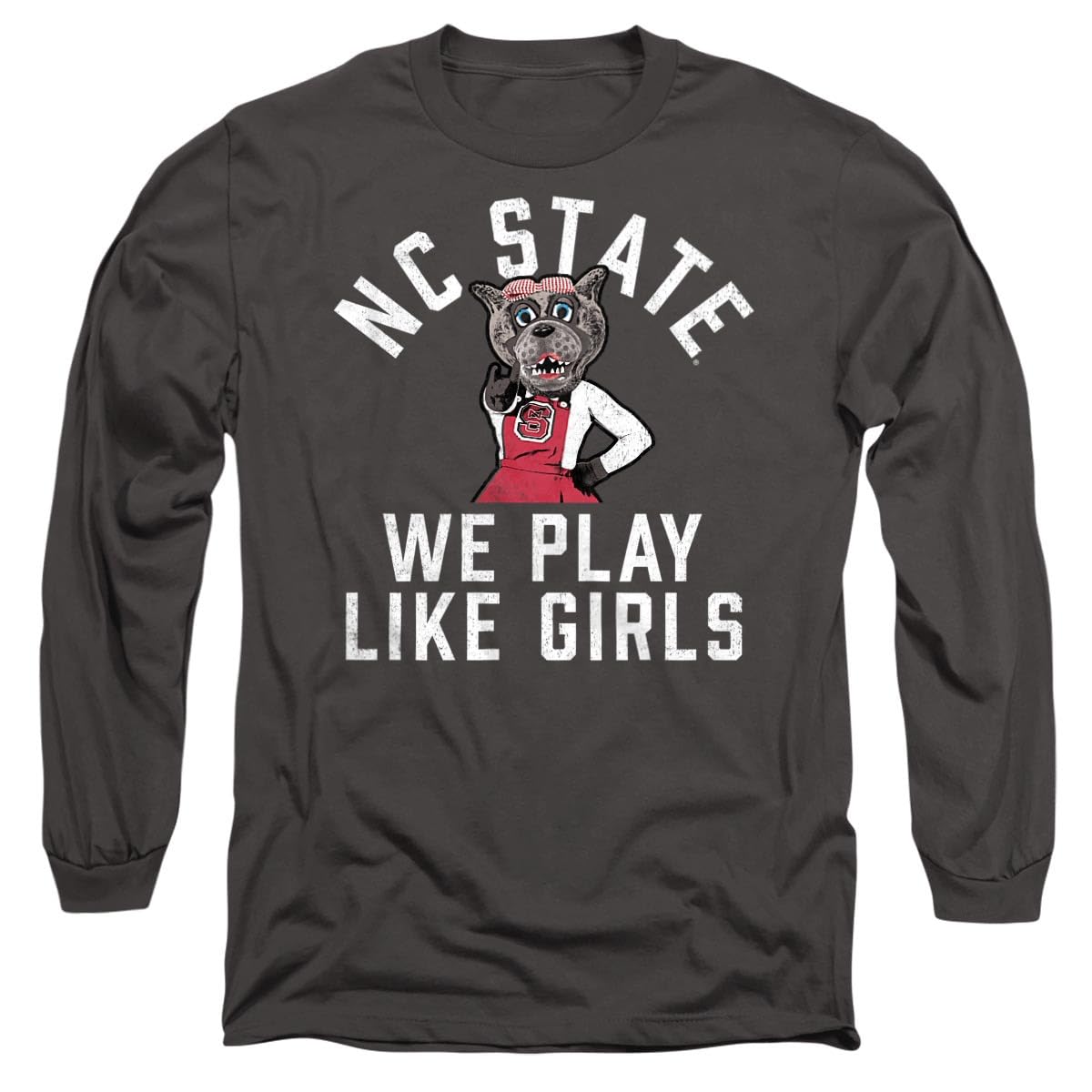 North Carolina State University NC State Ms. Wuf Women's Basketball Unisex Adult Long-Sleeve T Shirt