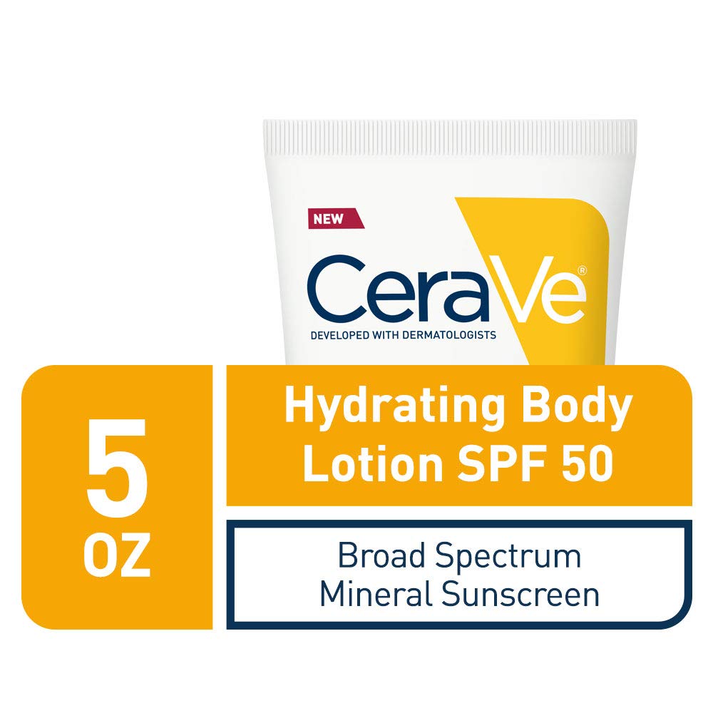 CeraVe 100 Mineral Sunscreen SPF 50 Body Sunscreen with Zinc Oxide