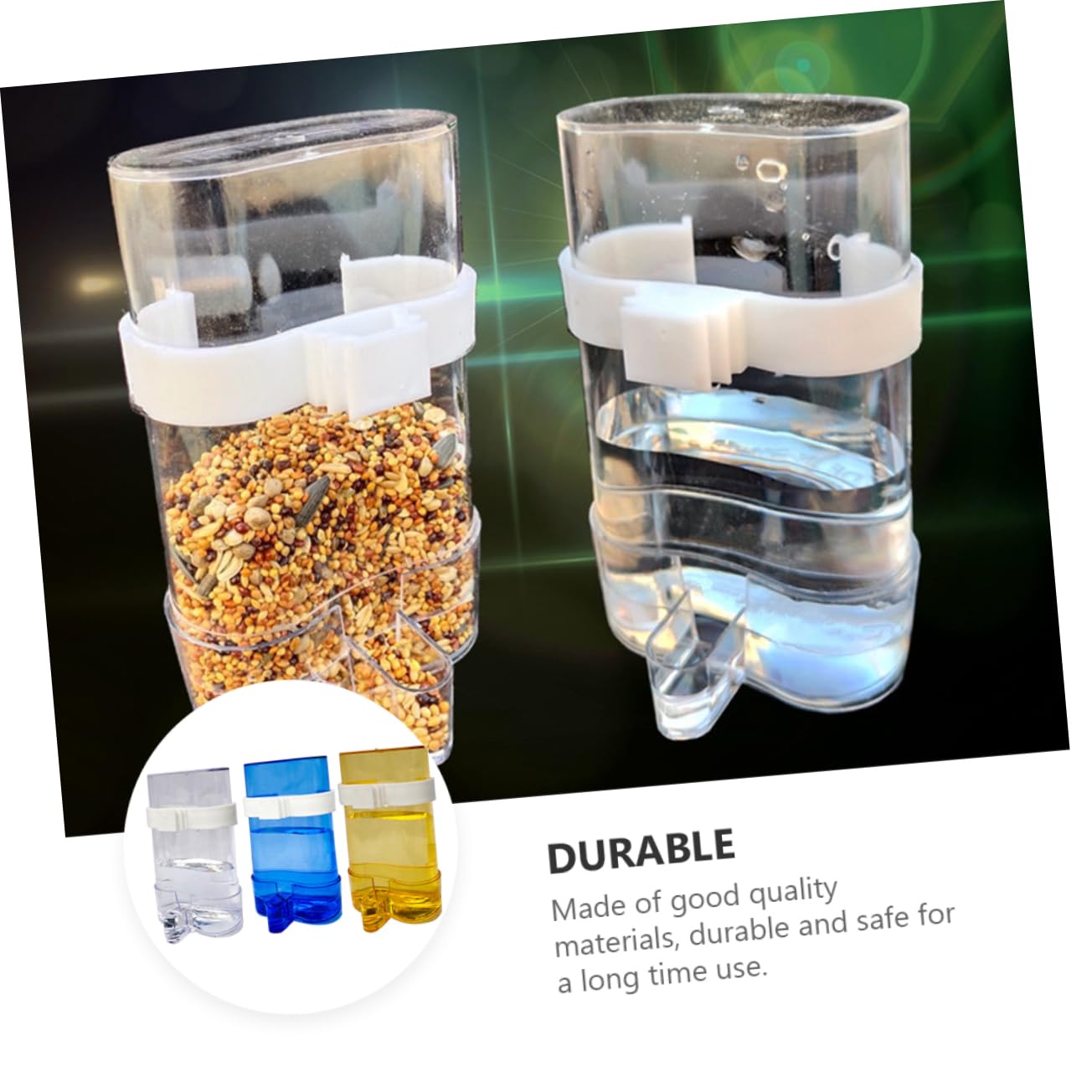 Comedero Automático para Pájaros y Agua Clip para Jaula, 12 Piezas | Plástico Azul, Instalación Sencilla y Práctica, Uso Interior y Exterior para Loros y Aves Domésticas