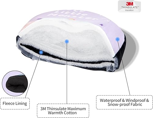 Miniatura 4 de COPOZZ Guantes de esquí para niños, 3M Thinsulate con aislamiento térmico para niños, guantes de nieve resistentes al viento y cálidos guantes de