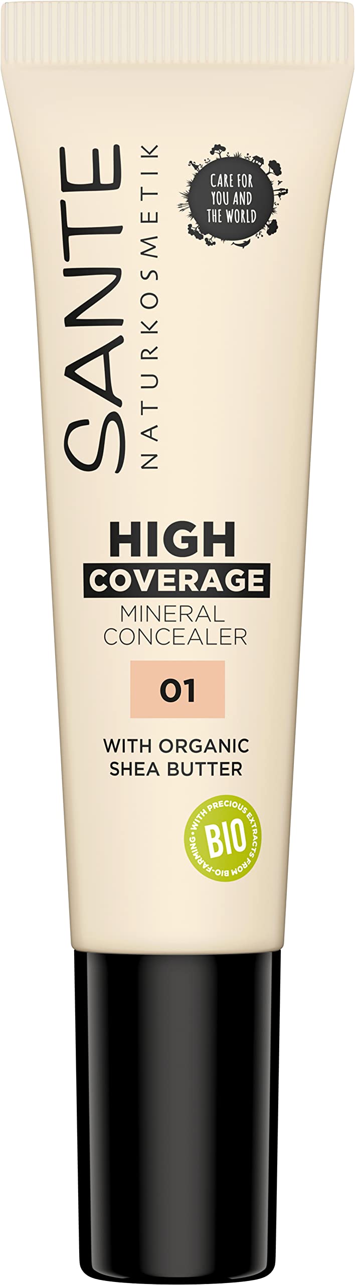 SANTE Naturkosmetik Concealer, Long-Lasting and Reliable Coverage, Vegan Formula with Organic Shea Butter, High Coverage Mineral Concealer, Warm Beige, 1 x 12 ml