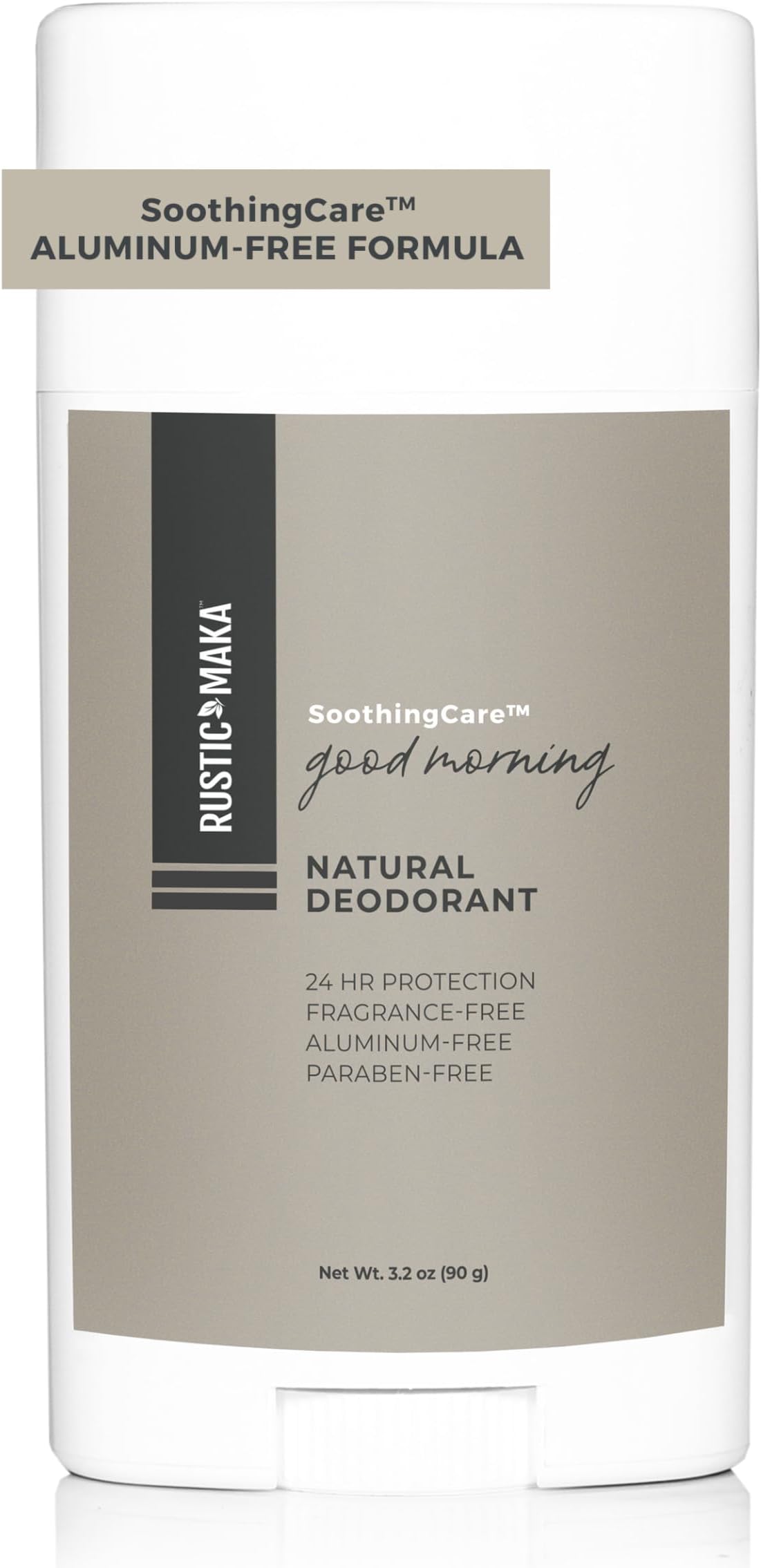 Rustic MAKA Natural Deodorant | Good Morning | Aluminum-Free & Paraben-Free | Odor-Neutralizing & Fragrance-Free | Cruelty-Free | Magnesium Formula for 24-Hour Protection | For Women & Men