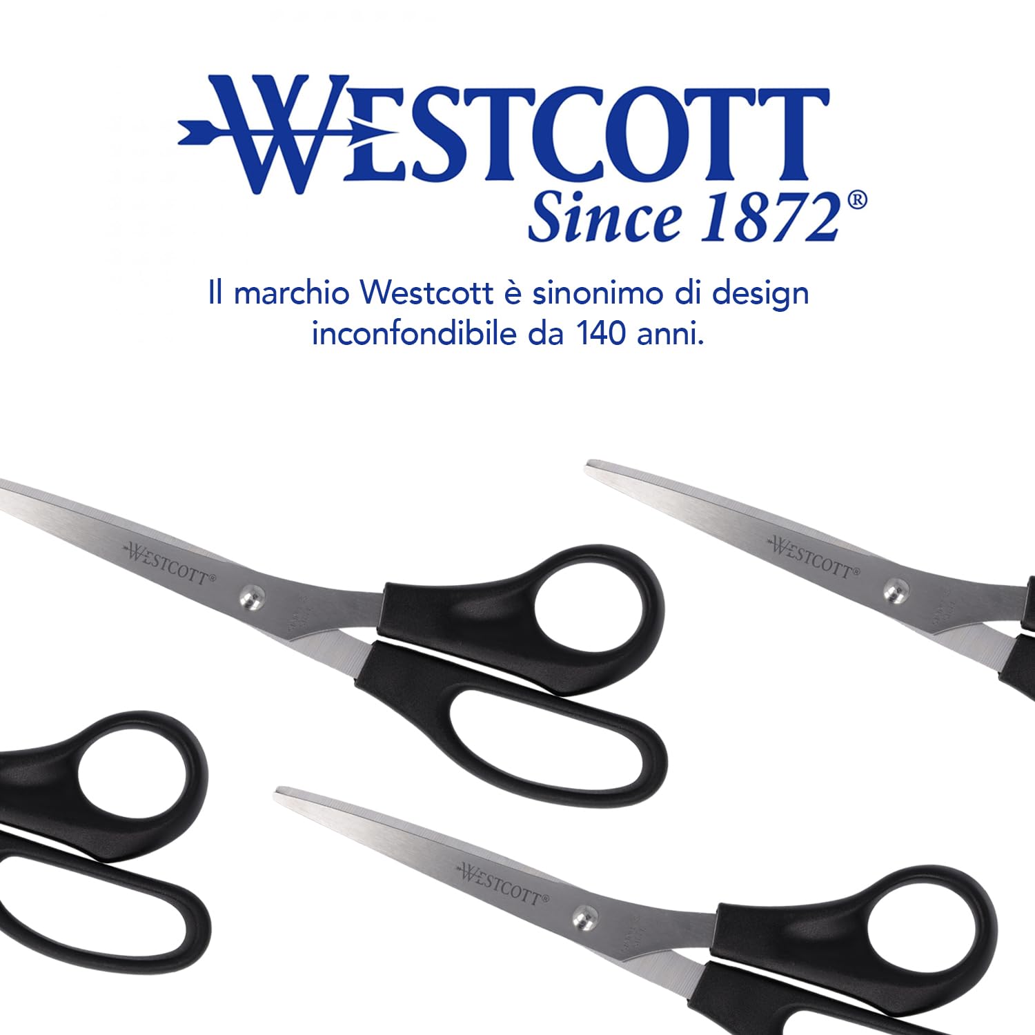 Westcott Forbici 8" (20,3 cm) nere, acciaio inossidabile, lama extra affilata, ufficio