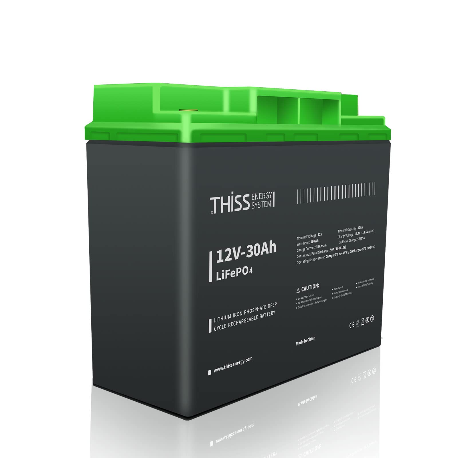 Buy 12V 30Ah LiFePO4 Battery, Builtin BMS, 4000+ Deep Cycle