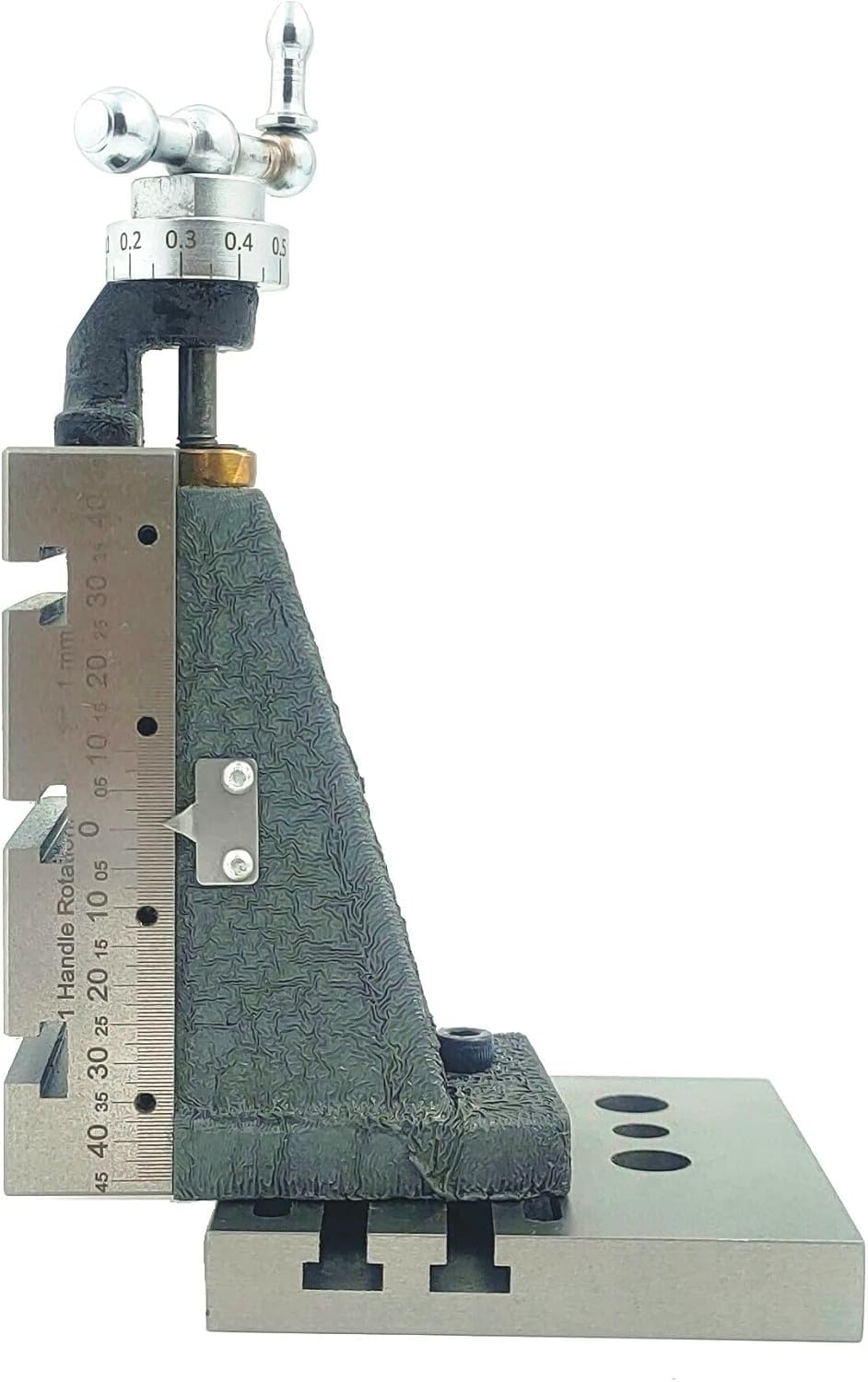 MachEL Mini pionowa prowadnica frezująca ze stalowym imadłem 2"/50 mm i płytą podstawową – bezpośredni montaż do mini tokarki 7x14