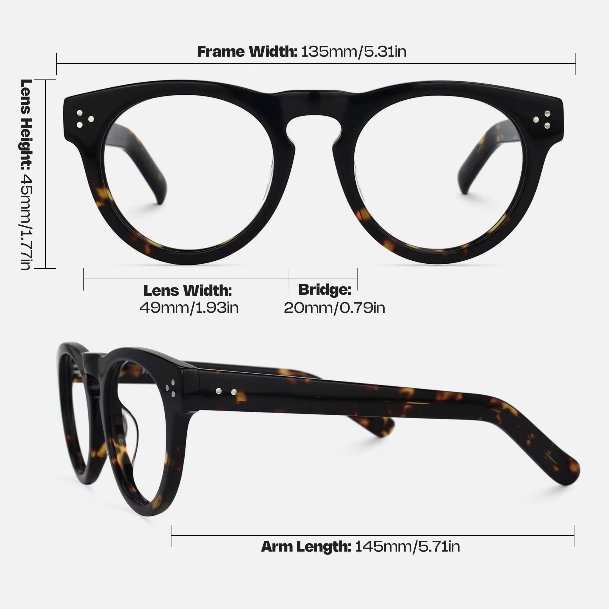 Zeelool Retro Round Glasses Frame for Women Men Eyeglasses Frame with Non-prescrition Clear Lens Malloy VFP0273