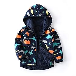 Feidoog Toddler Fleece Jacket Baby Boys Girls Hooded Zipper Long Sleeve Thick Warm Outerwear