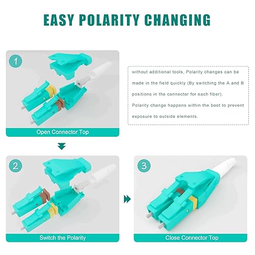 Miniatura 6 de Uniboot LC a LC - Cable de conexión de fibra blindada para exteriores con ojo tirador, cable de fibra óptica dúplex de bajo modo de fricción de