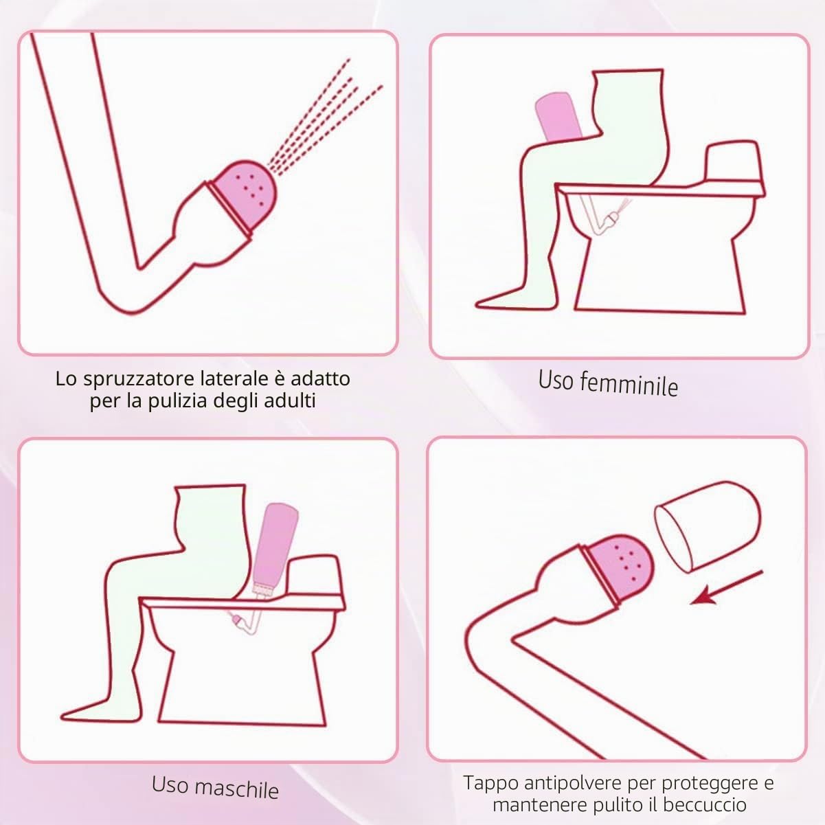 Bidet Portatile – 350ml Peri Bottle Post Partum per Letto Settimanale e Ospedale | Bidet Portatile da Viaggio con Tasche Impermeabili