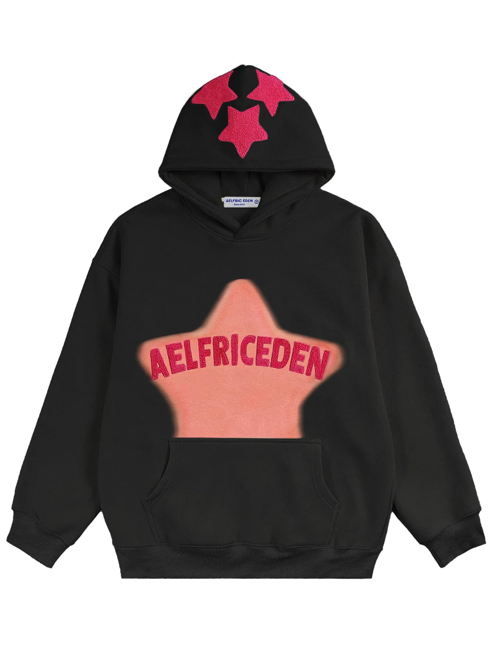 Aelfric Eden Graphic Hoodies for Men Y2K Printed Hoodie Sweatshirt Casual Oversized Long Sleeve Vintage Streetwear Pullover