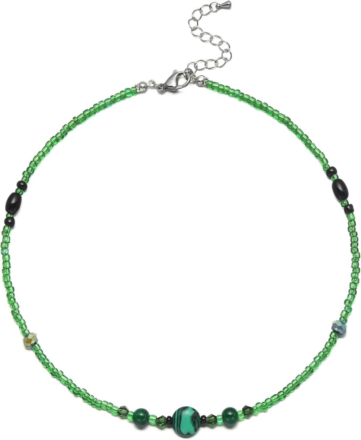 Beaded necklaces for women handmade summer jewelry 18K gold plated