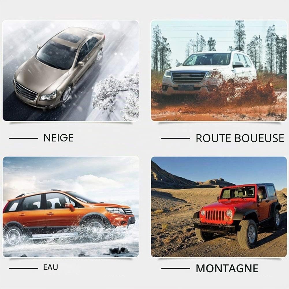 Jadeshay Chaines Neige, 10 Pcs Réglables Antidérapants Chaîne, chaînes à neige pour Voiture 185-225mm pour Camion de Voiture SUV