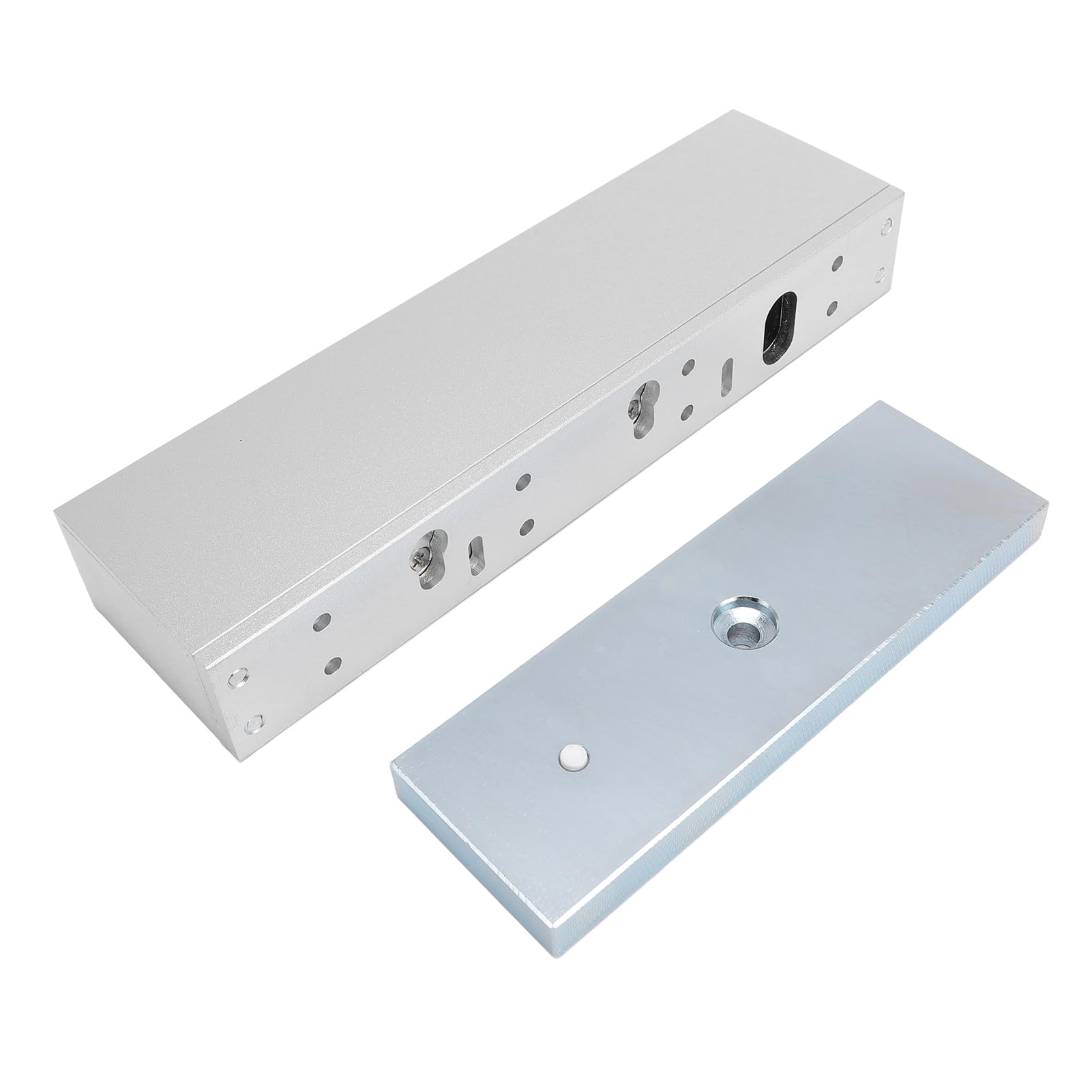 Jiawu Elektryczny Zamek Magnetyczny, Siła Trzymania 1200 Funtów, Zamek Elektromagnetyczny w Trybie NC 12 V, System Kontroli Dostępu do Pojedynczych Drzwi, Konstrukcja ze Stopu Aluminium do Drzwi ze