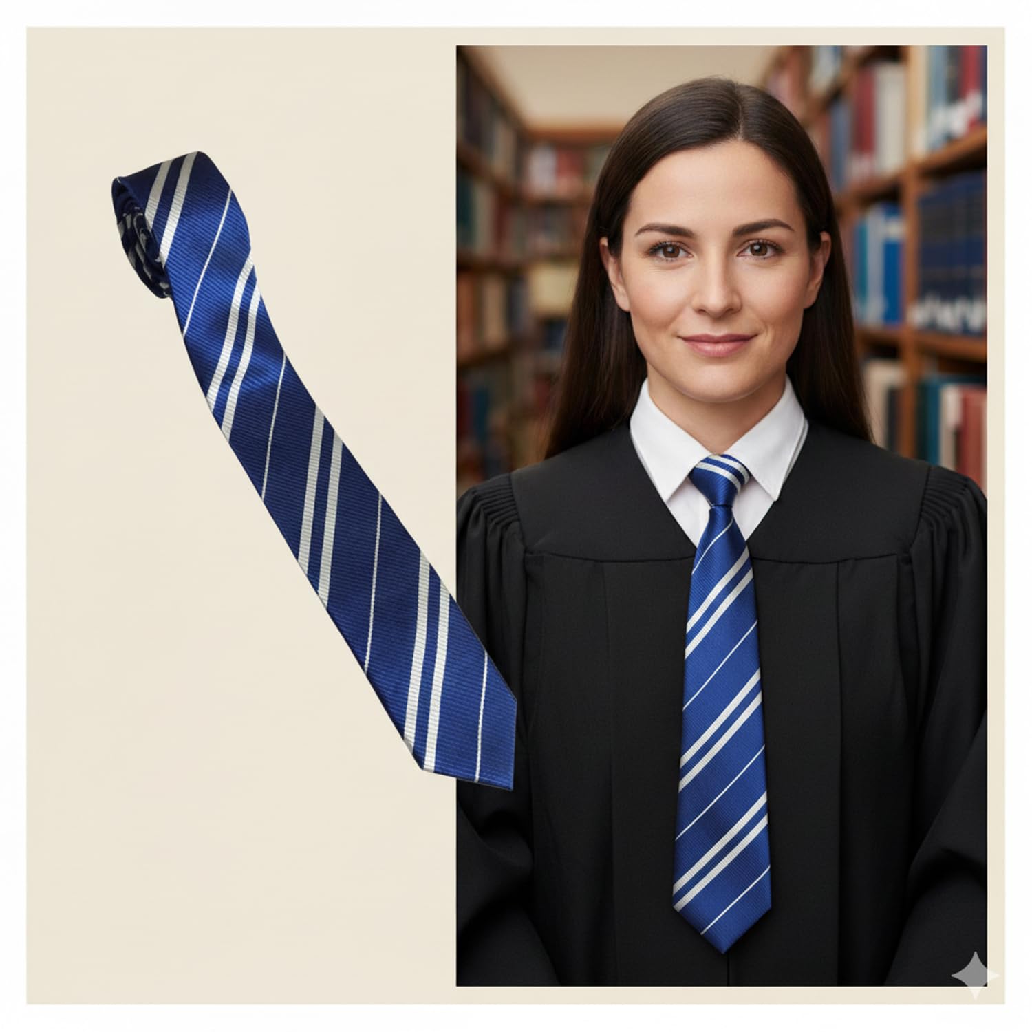 HolooVeranillo 3Pcs Wizard Costume Scarf Ties, School Uniform Tie Set, Dress Striped Necktie - Image 4