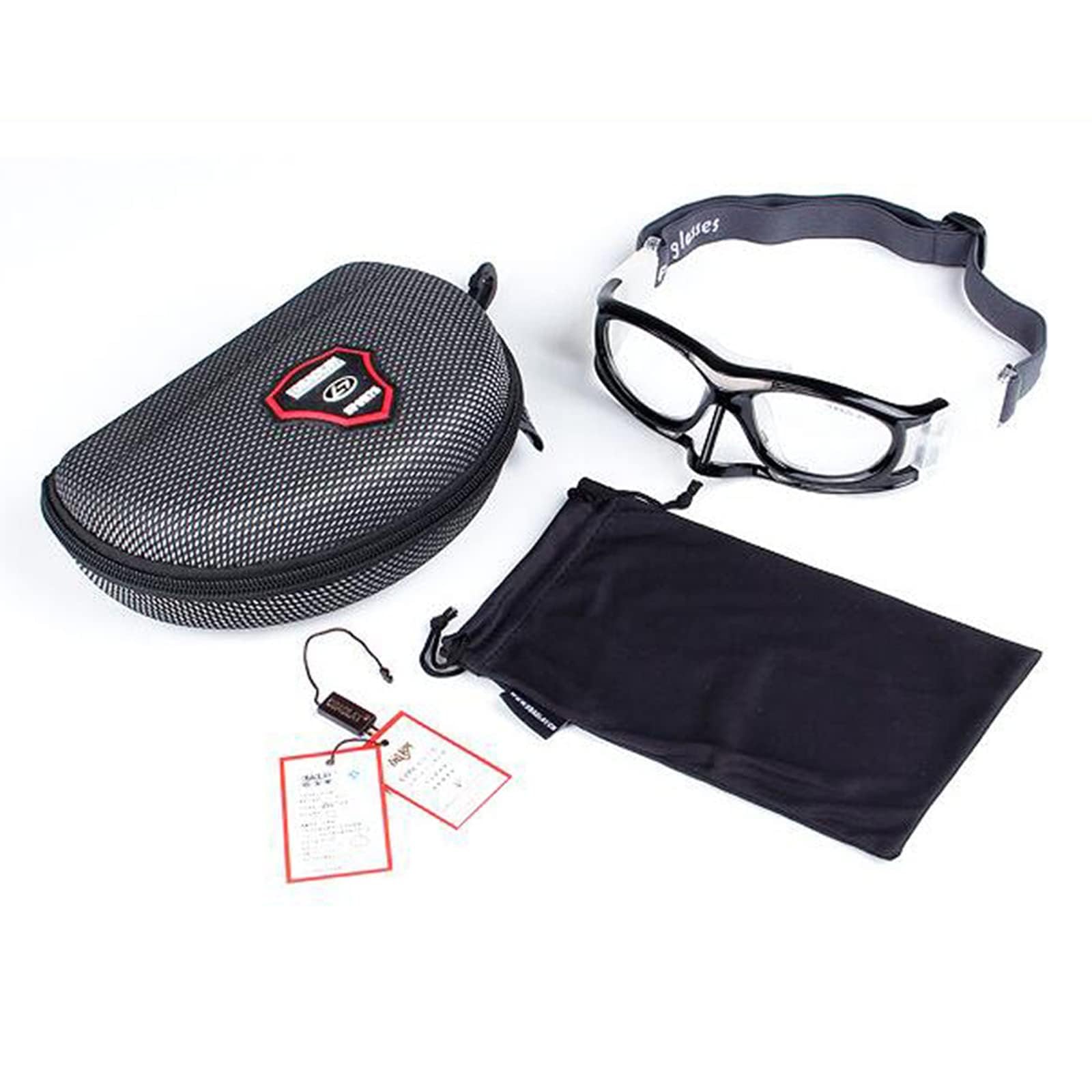 Occhiali da basket, occhiali protettivi di sicurezza con cinturino regolabile, per uomo, giovani, hockey, rugby