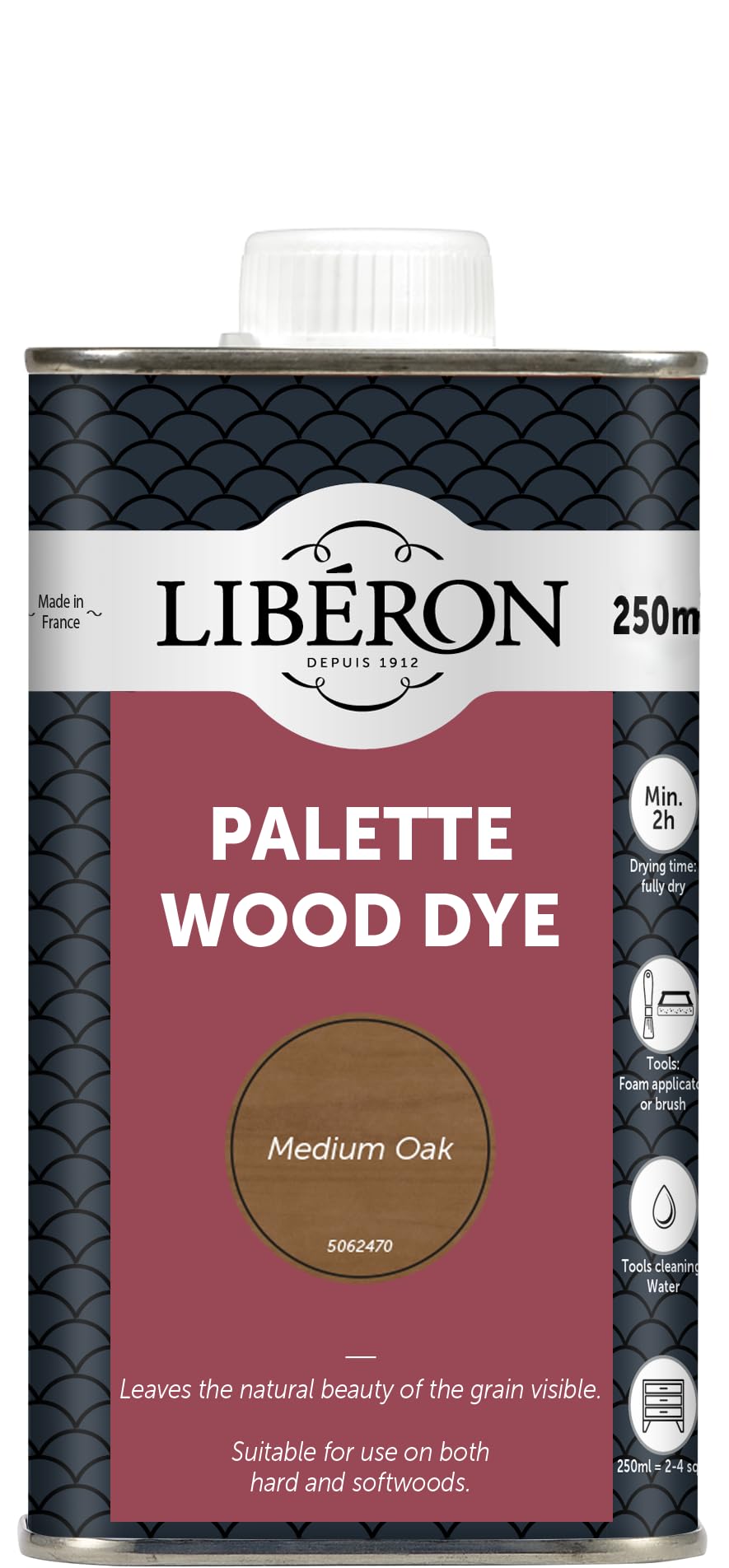 Libéron Palette Wood Dye for Interior Wood, Medium Oak, 250ml