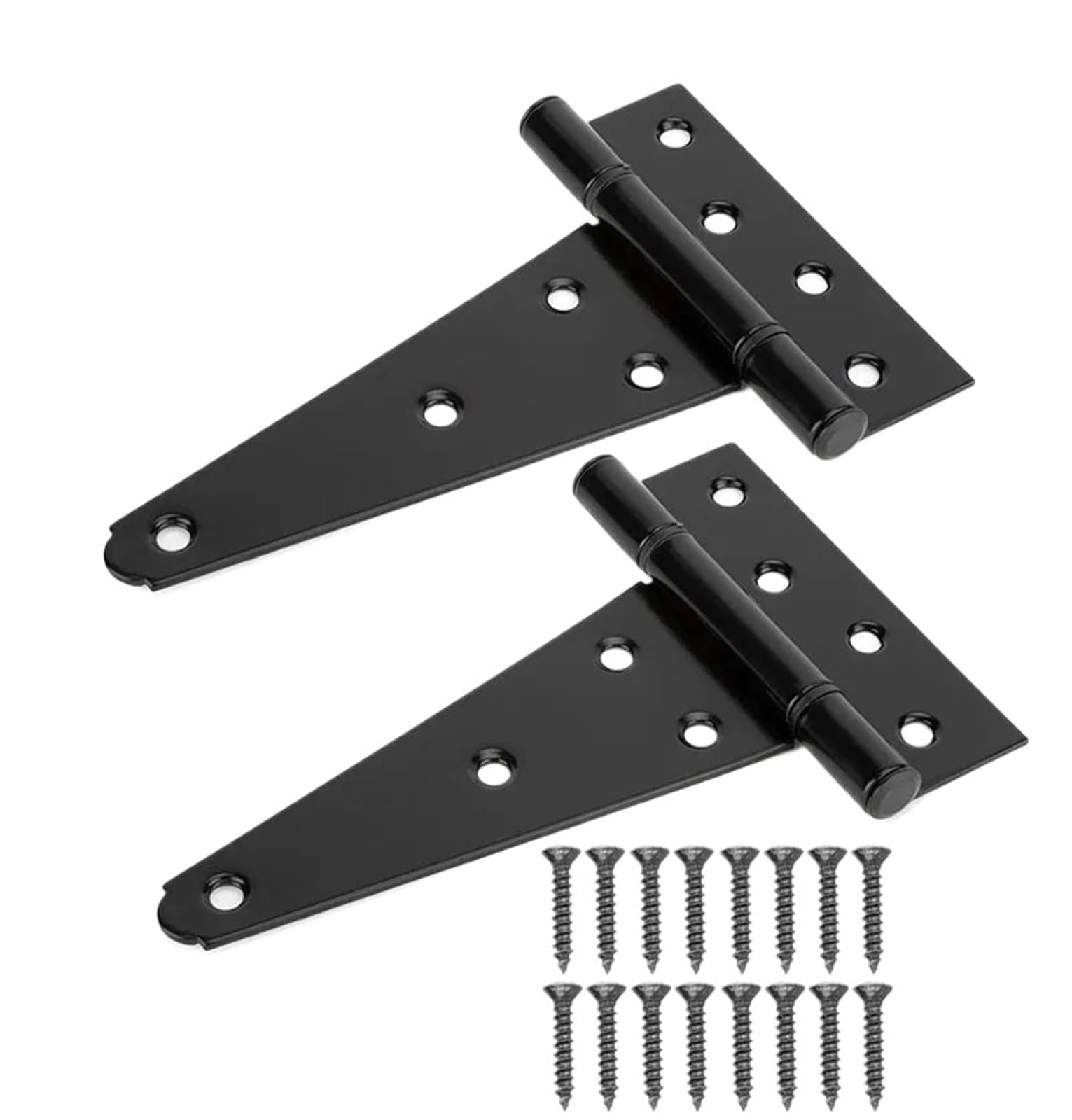 Charnière en bois de style ferronnerie noire, penture en T rigide 3" (x2)