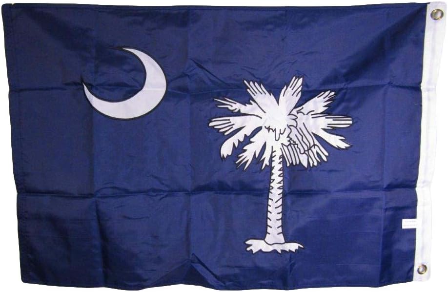 AES 2x3 Embroidered State of South Carolina Double Sided 210D Sewn Nylon Flag 2'x3' Banner Grommets Double Stitched Fade Resistant Premium Quality