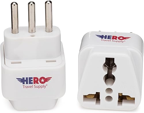 Miniatura 6 de Hero Premium US to Italy Power Adapter Plug (Type L, Pack of 3, Grounded)