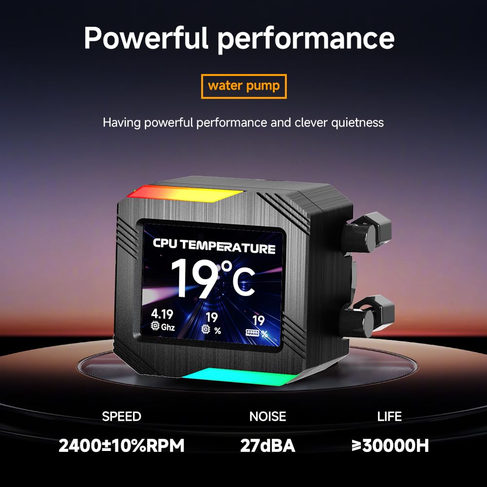 Jungle Leopard Astroshel V2G 360 Argb Raffreddamento ad acqua CPU Cooler|3 ventole PWM da 120 mm con 2000RPM|Display LCD digitale personalizzabile|per Intel LGA1851/1700/1200/115X AMD AM4/AM5 (nero