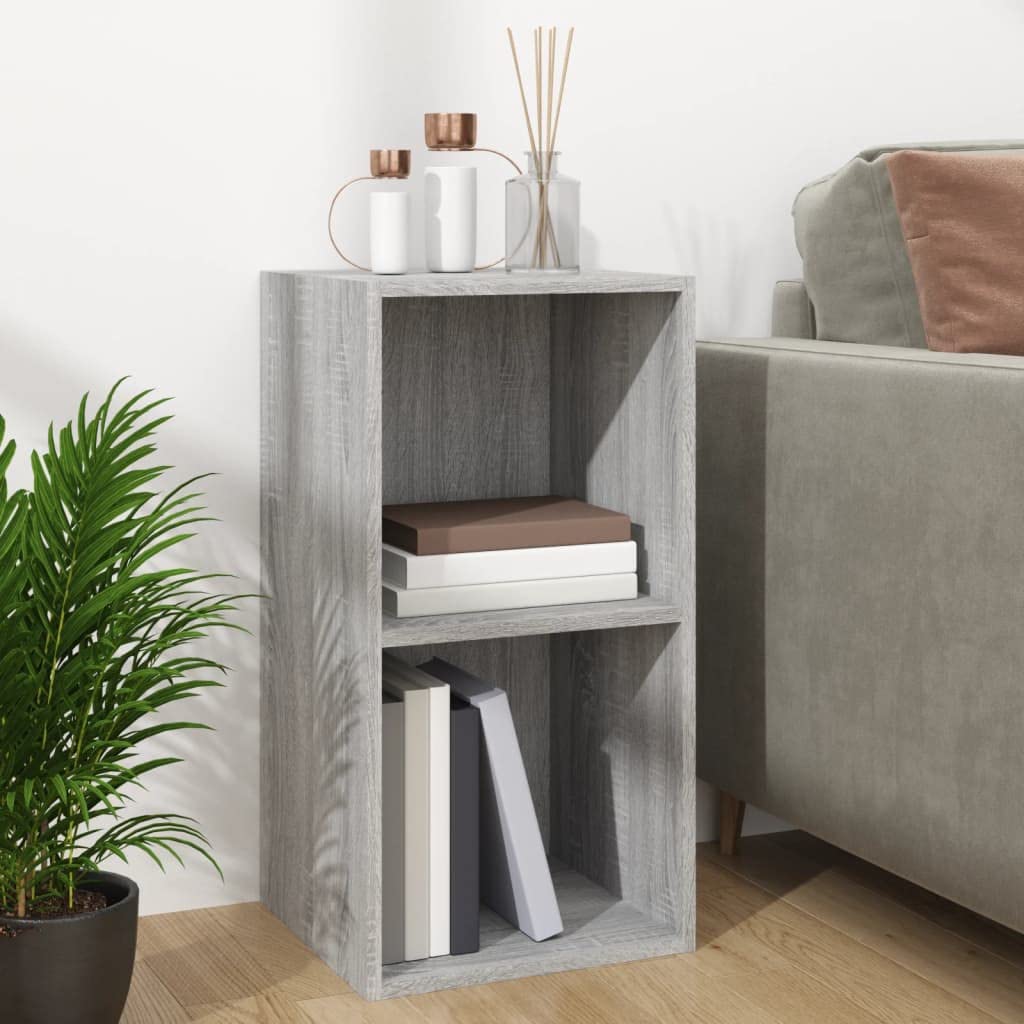 Boîte de rangement en vinyle gris Sonoma - 71 x 34 x 36 cm - Espace de rangement pour disques vinyles et CD - Utilisation polyvalente comme boîte de transport et de rangement