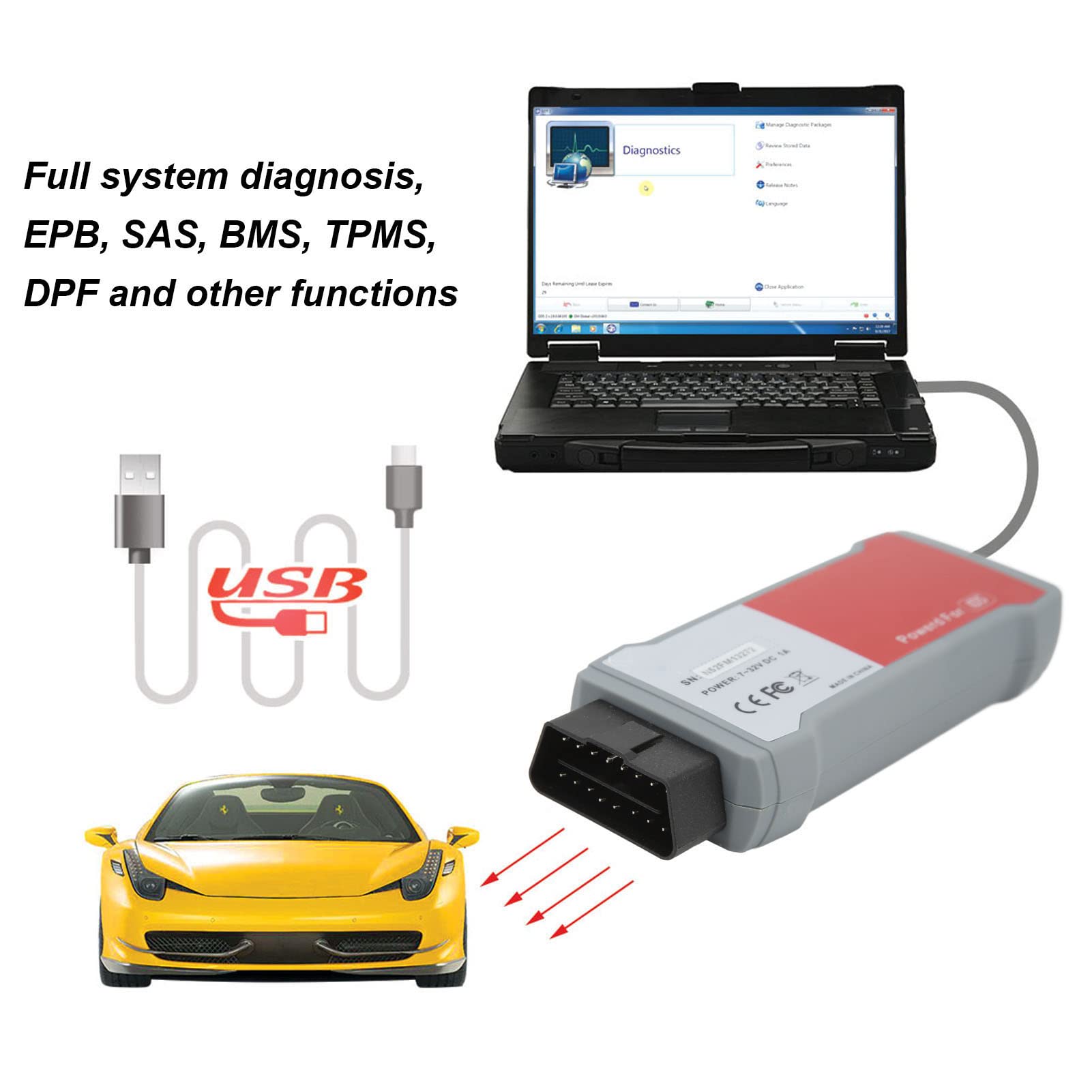 Lector de códigos de error, interfaz de diagnóstico VCX Actualización de software multilingüe Programación de ECU en varios idiomas para vehículos